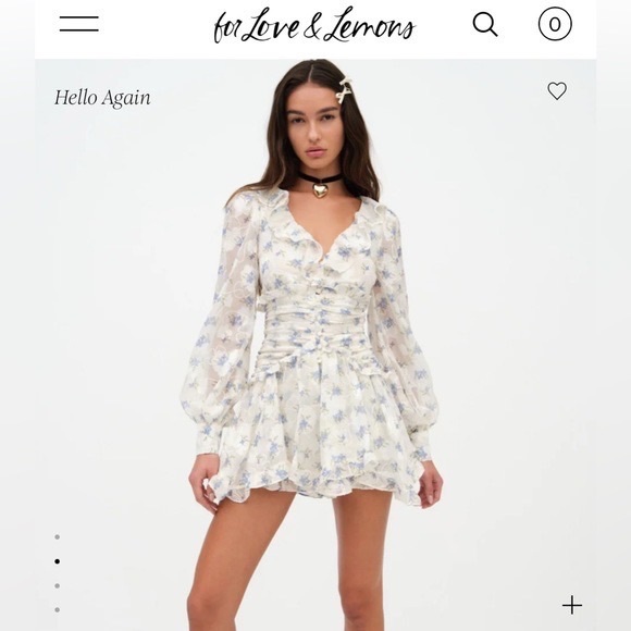 For Love and Lemons Jayleen Mini Dress- S - Picture 2 of 5